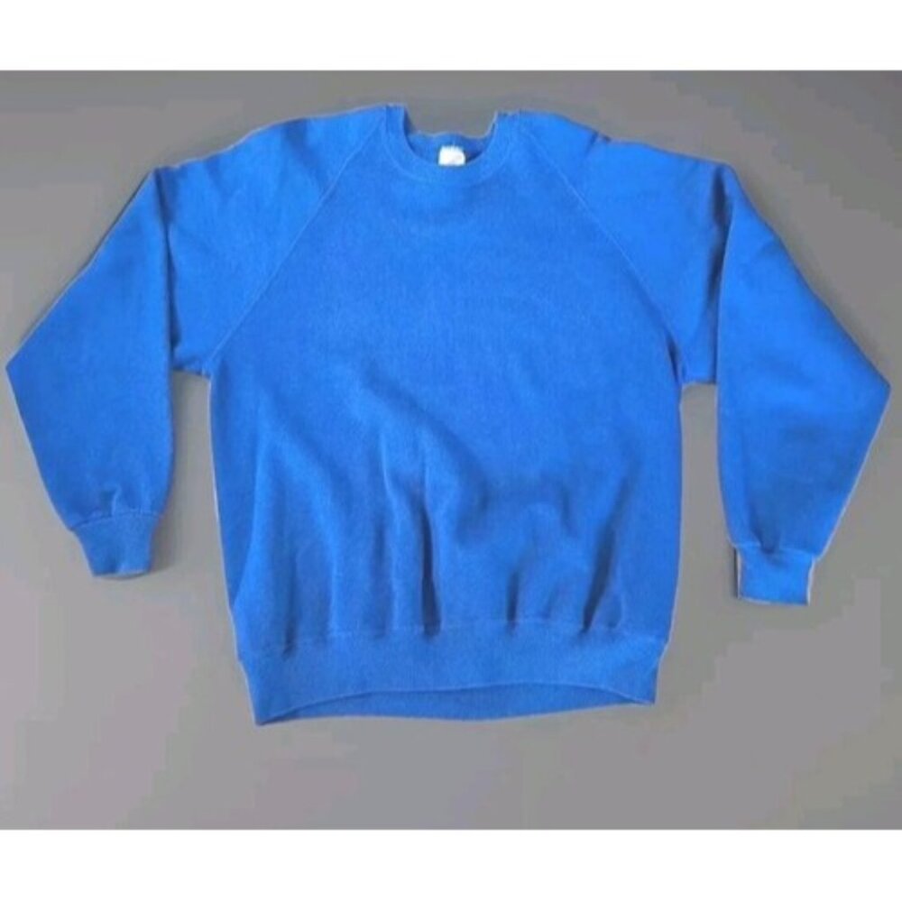 JERZEES Sweatshirt Y2K Navy Blue Blank Sweat Shirt Vintage Mens 2XL